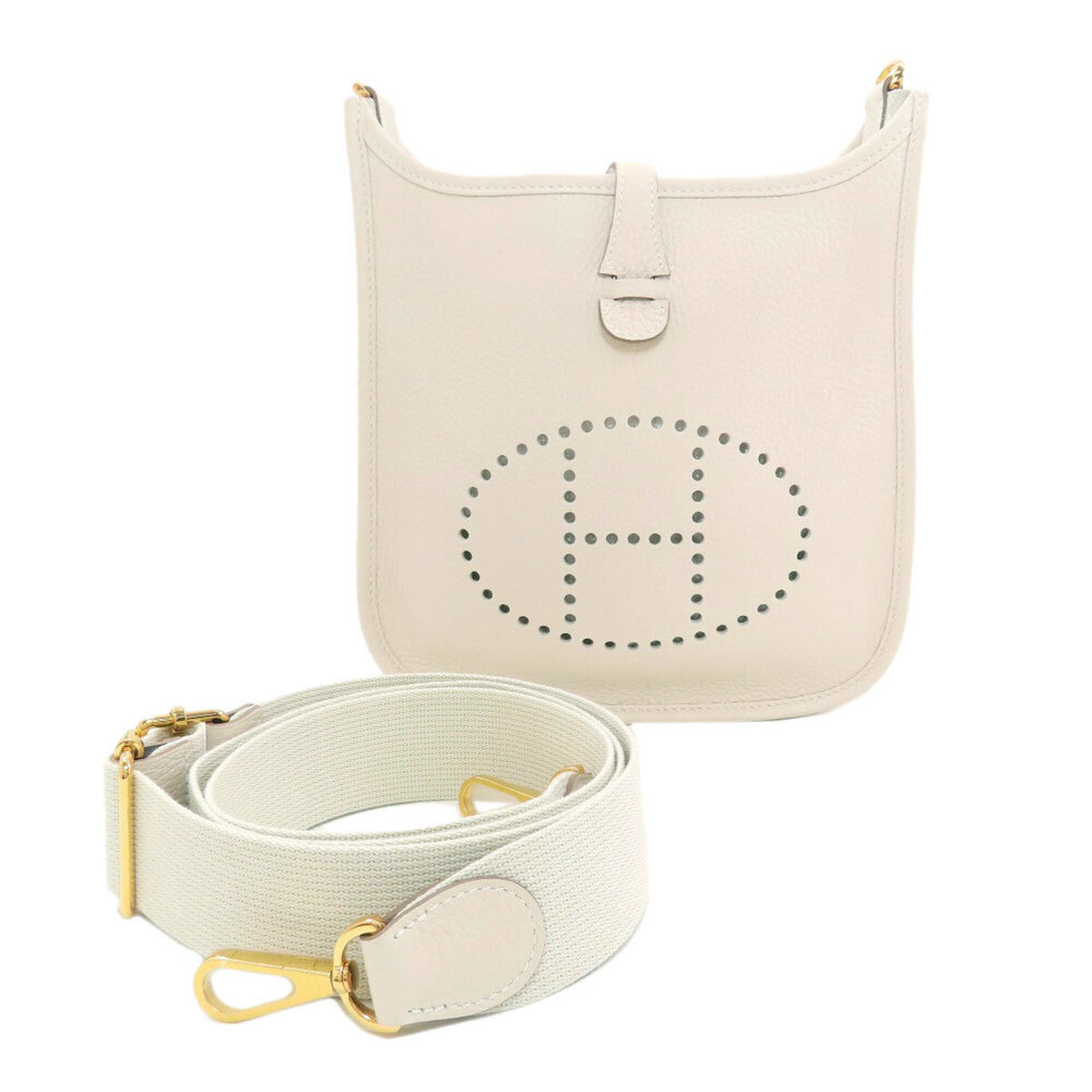 Hermes Evelyne 3 23 Craie Gold Hardware Shoulder Bag Taurillon Leather Women'...